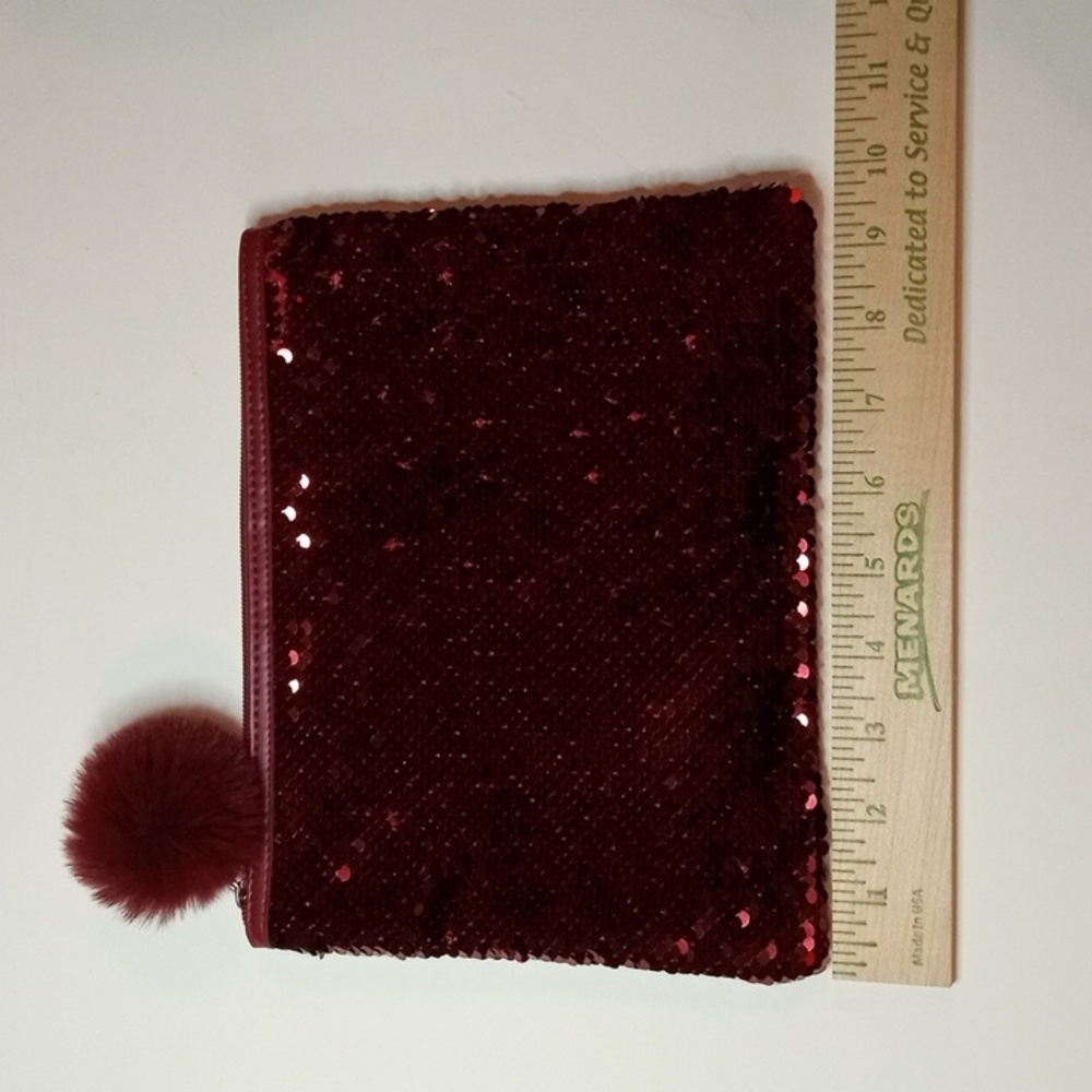 Women's sequence Red Makeup Cosmetics Bag N.R - Picture 4 of 6